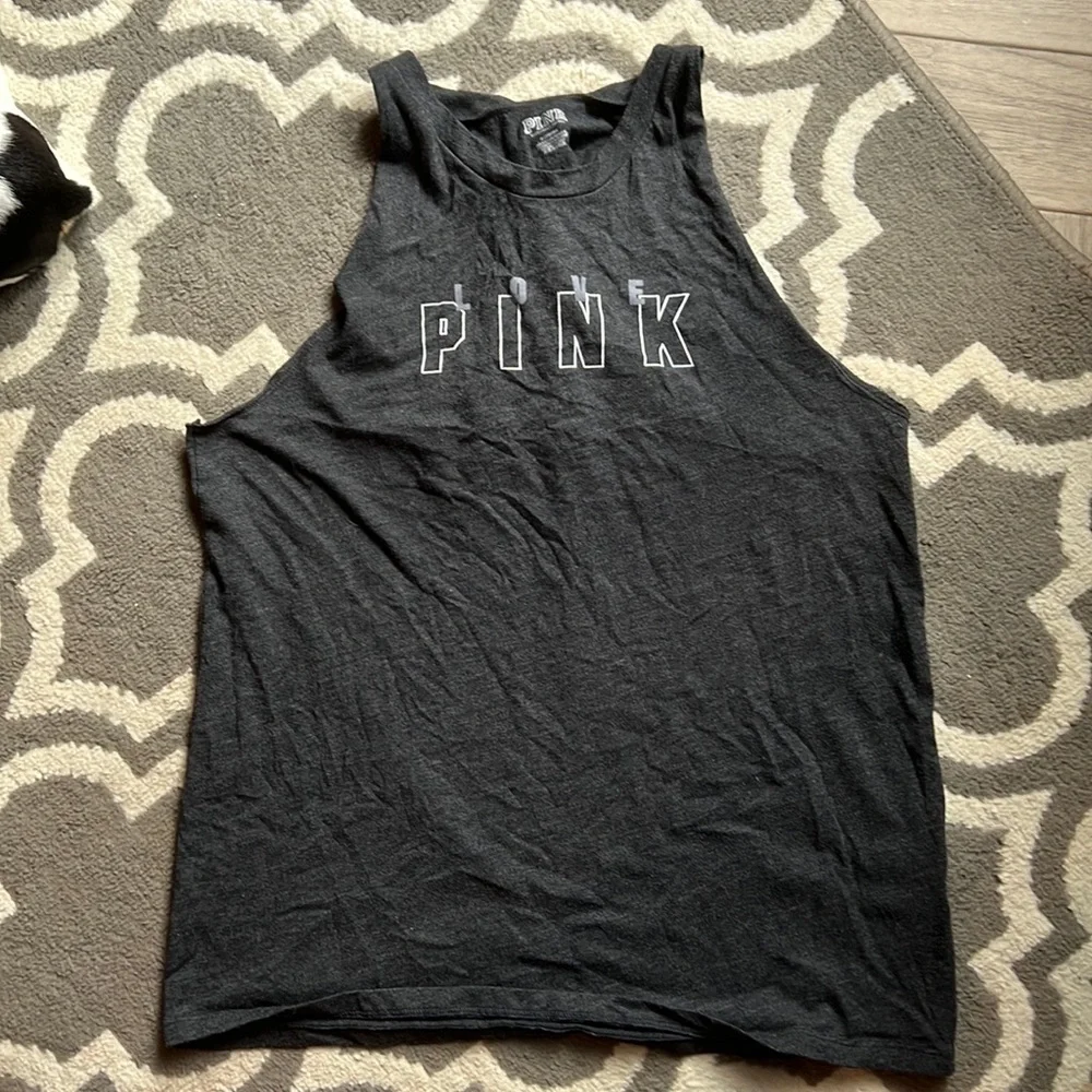 VS Pink cut off twist back tank - Picture 1 of 3